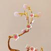 Metal Handicraft Golden Tree Crystal Ball Plum Blossom Statue Metal Decorative Figurines Home Decoration Accessories