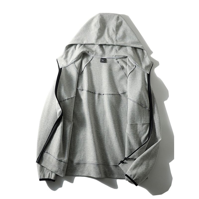 Leisure Hood Sports Zip-up Cardigan Outerwear Men's Spring and Autumn Air Cotton Hoodie Foreign Trade Men's Fitness Running Jacket