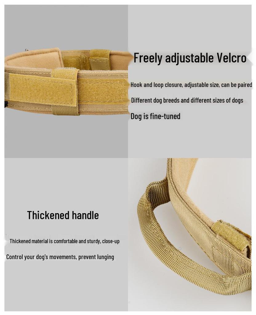 Adjustable Tactical Nylon Dog Collar & Leash Set for Medium-Large Pets