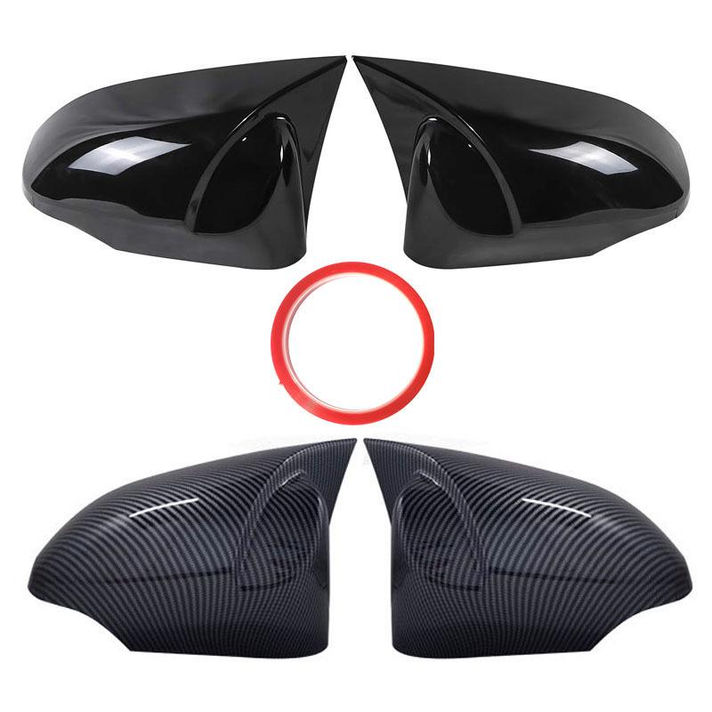 Carbon Fiber Pattern Mirror Cover for 17-20 Toyota CHR European Model - Glossy Black