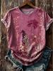 2026 Women's Fashionable Casual Round-Neck Short-Sleeve T-Shirt Bird-Print T-Shirt Trendy Streetwear Short-Sleeve Top