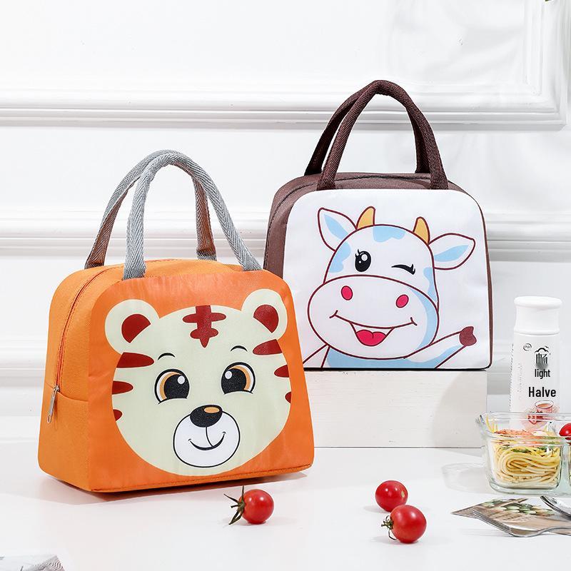 Cute Cartoon Stain-Proof Insulated Lunch Bento Bag–Portable & Durable for School/Commute