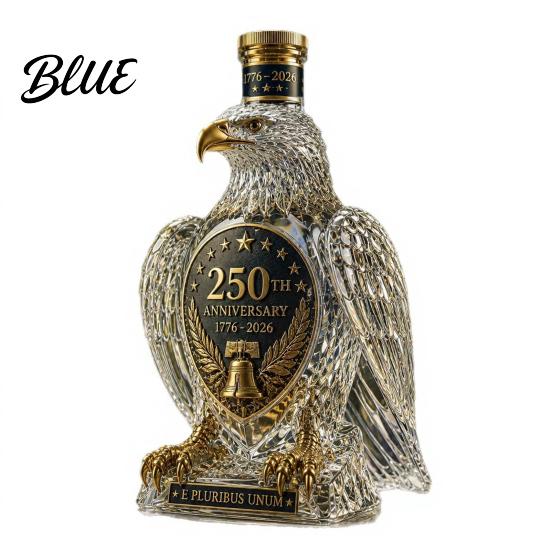 Kolekcjonerska Butelka Whisky Szklany Karafka Orzeł 350ml 250. Rocznica Kształtowa Pomysł na Prezent dla Miłośnika Wina Bourbon Unikalna Dekoracja Baru i Mężczyzn Karafka