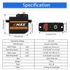 Micro Servo EMAX ES08MA II, Servo Analógico de Engranaje Metálico de 12g para Modelos RC, Brazos Robóticos, Proyectos STEM y Raspberry Pi (Paquete de 4)