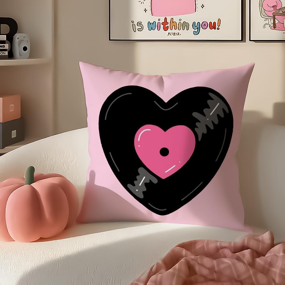 Sweet Romantic Cute Art Heart Shape Cushion Cover Pillowcase Short Plush Invisible Zipper Room Sofa Cushion Cover