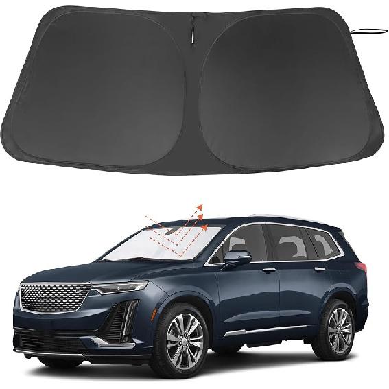 TINGLU Sun Shade For Tesla Model X Tesla X 2016-2024 2025 Accessories Windshield Sun Shade Window Shade UV Rays Protection Sun Visor Cover With
