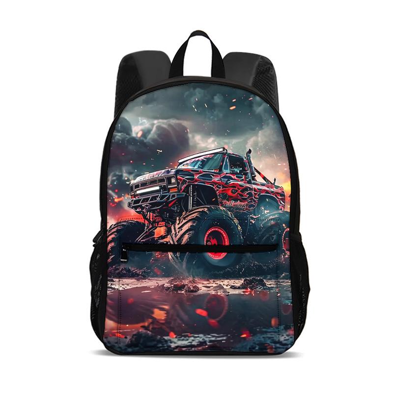 Monster Jam Backpack Can Hold Computers, Cartoon Prints, the Best Campus Companion for Students To Go To School, Birthday Gift