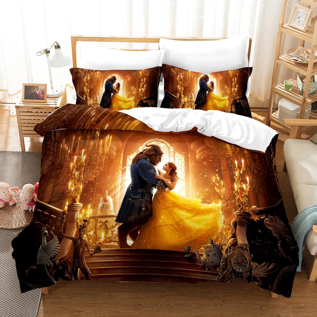 3D Digital Printing Bedding Quilt Cover Three-Piece Set
