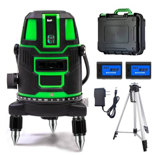 Green Laser Level, 5-Line, 6-Point Full-Line, 43.5-120cm Adjustable Tripod, Large Square Line, High-Precision, Lightweight, Waterproof, for Building F
