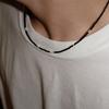 OURPIERRE LOVE SKINNY BEADS necklace BLACK (M)