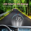 OBD2 LED Colorful HD Head Up Display Speedometer Speed RPM Fuel Consumption Driving Time With Alarm Buzz Windshield Projector M8