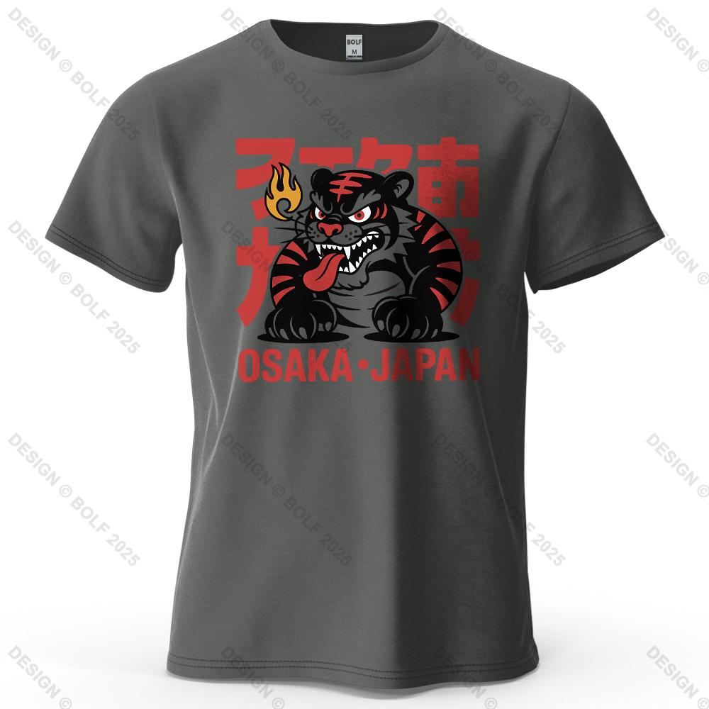 Fierce Tiger Vigorous Printed Men's T-Shirt 100% Cotton Oversized Powerful Graphic Tees for Women Tops Tees Streetwear