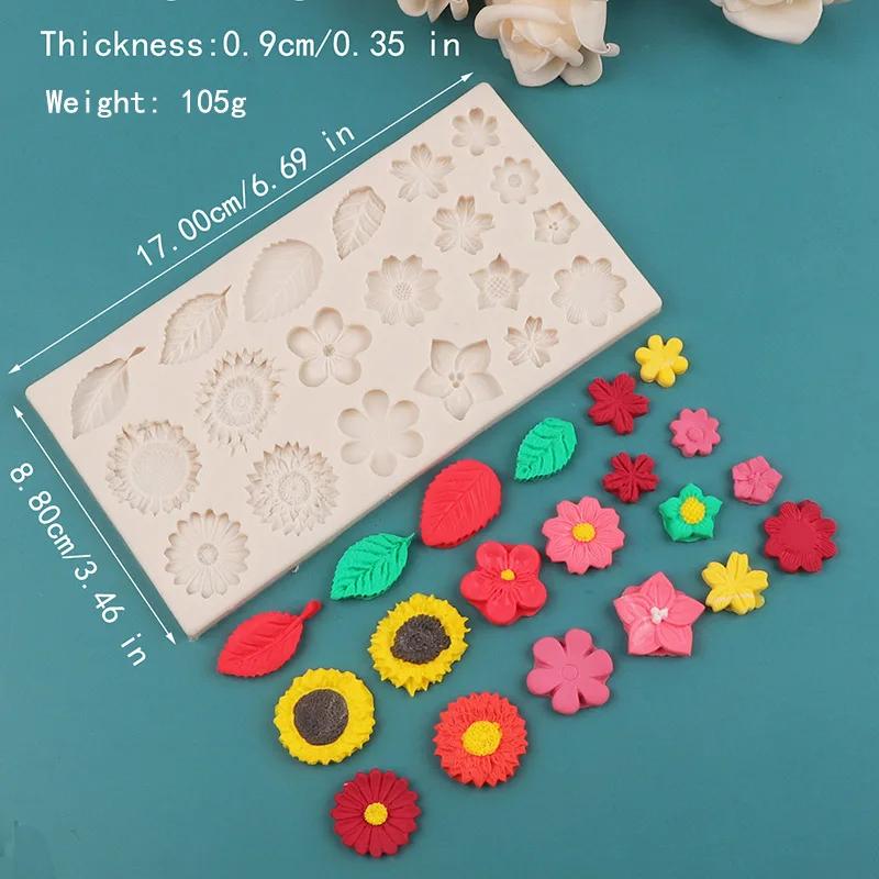1 Fondant Chocolate Silicone Mold, Rose Leaf Sunflower Sunflower Small Daisy Flower DIY Silicone Mold