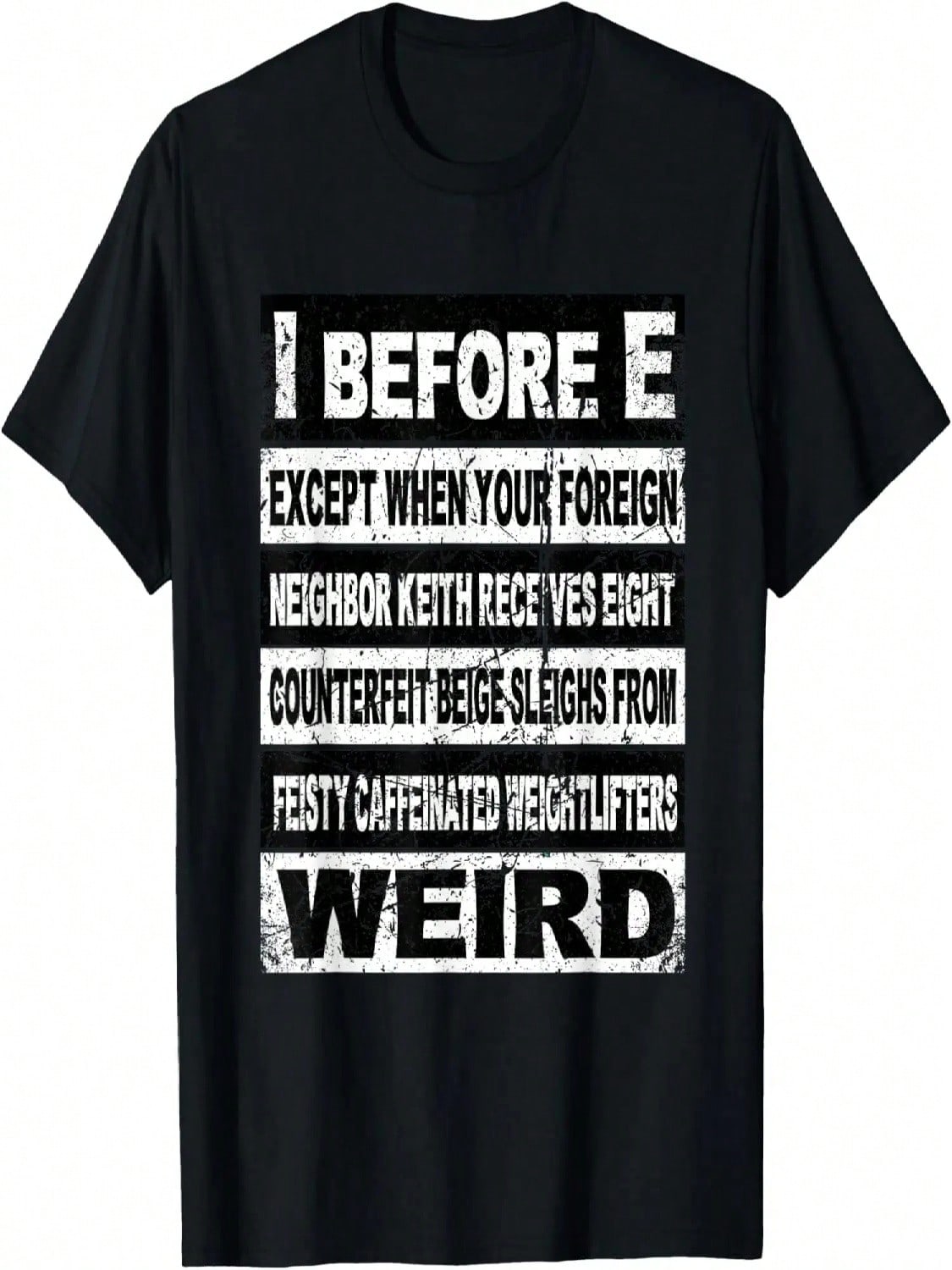 Retro I Before E Shirt Funny English Grammar Shirt Teacher T-Shirt S разноцветный