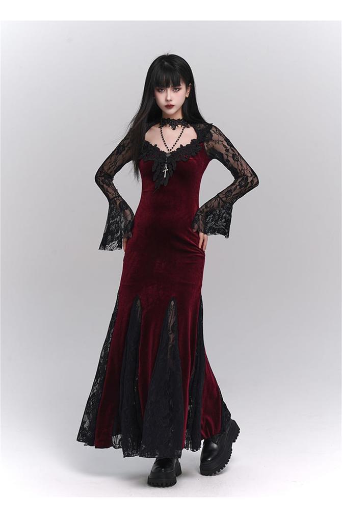 Qichenk Gothic Lolita Plus for Christmas JY23704-red-M Dress, Mass-Produced Costume, Size, Cosplay, Cross-Dressing, Maid, Halloween,