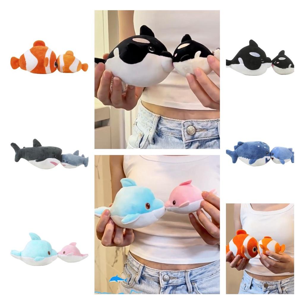 Kepelon Ocean Animal Plush Toy Cute Clown Fish Shark And Dolphin Stuffed Animals For Kids Vibrating And Huggable!