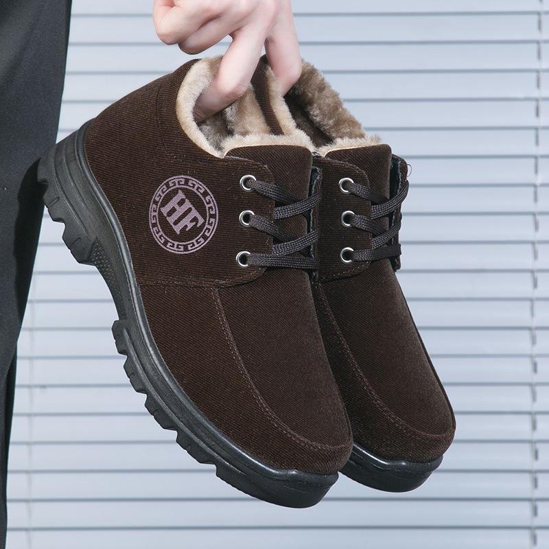 

2024 зимние мужские плюшевые легкие нескользящие хлопковые туфли повседневные теплые Zapatos Para Hombres мягкие удобные прогулочные туфли 44 темно-коричневого