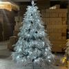 2026 New Pre-Lit White Flocked Willow Christmas Tree with Pine Cones, PE Artificial Xmas Tree for Home & Commercial Holiday Decor