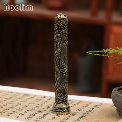 Alloy Incense Burner Vertical Hollow Dragon and Phoenix Incense Stick Holder Aromatherapy Furnace Home Decor