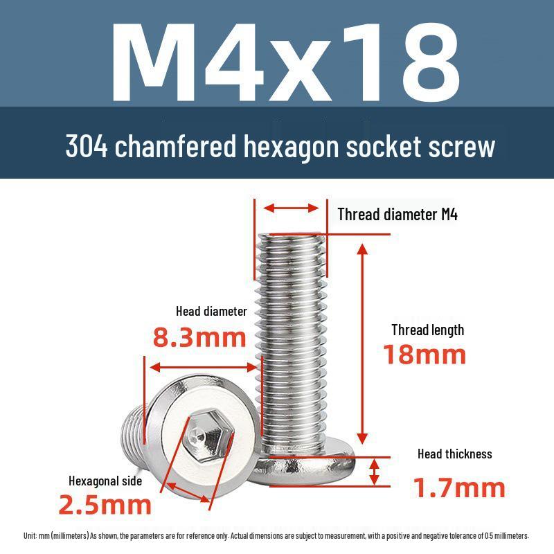 Yigu 304 Stainless Steel M2-M12 Countersunk Flat Head Hex Screw for Furniture & Cabinets