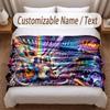 Music General Theme Soft Blanket Personalized Custom Name Text Print Warm Blanket Home Sofa Bedroom Decor