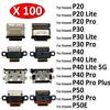 100Pcs, USB Charging Port Connector Charge Jack Socket Plug Dock For Huawei P20 P30 P40 P50 Pro Lite Plus 5G