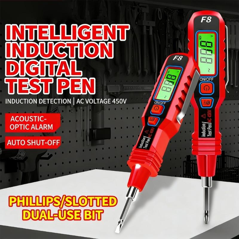 Professional Voltages Detector Pen With Flashlight Visual And Audible Alerts For Quick Wire Testing In Dark Environment