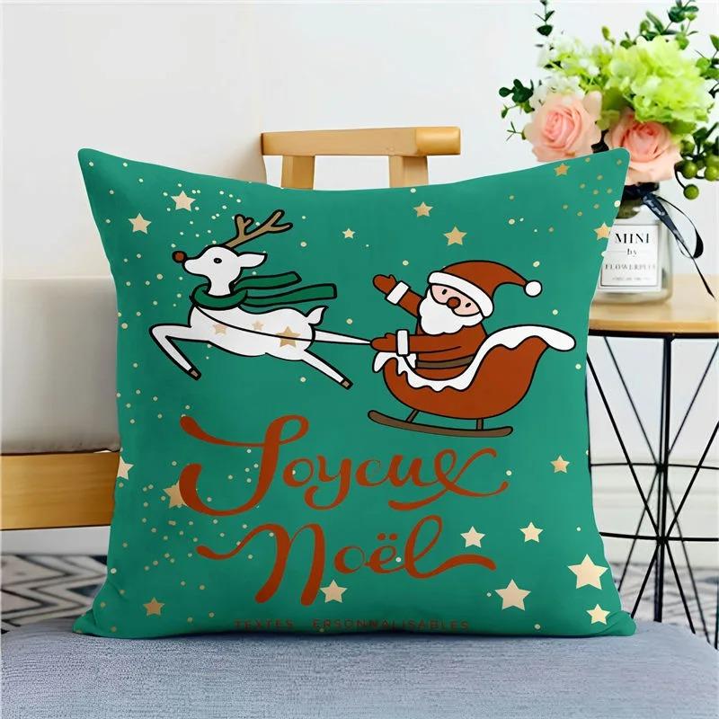 

Наволочки на різдвяну тематику Автомобільні аксесуари Офіс Дід Мороз Вітальня Диван Домашні наволочки 12x12Inch