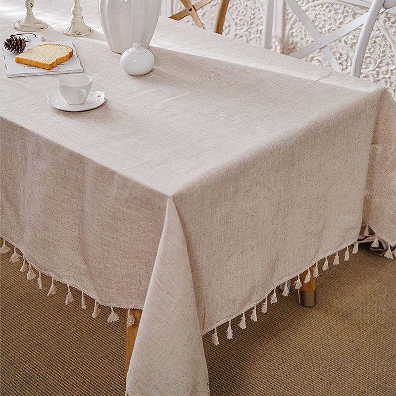 

Скандинавская Простая Однотонная Скатерть Американская Скатерть Ткань Хлопок Лен Ретро Японский Стиль Скатерть Кофейный Столик Прямоугольная Для Дома Cotton and linen tassel rice White 60*60cm