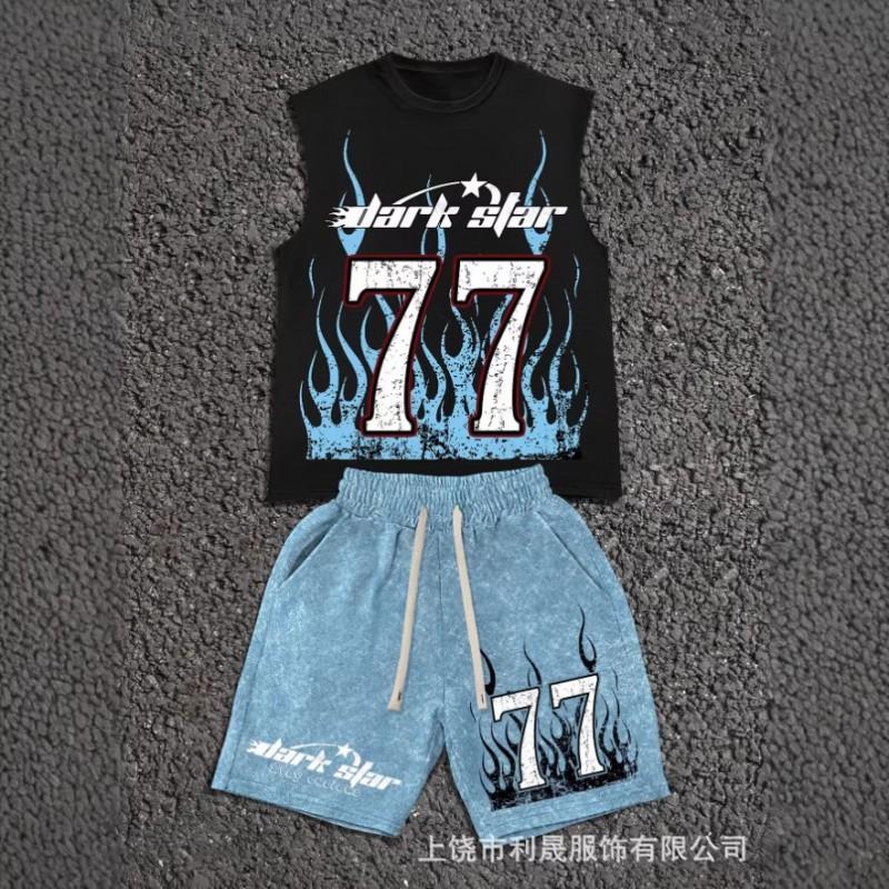 2026 Mens Womens Casual Short Sleeve Shorts Set - American Streetwear Style Lightweight Breathable Sport Outfit