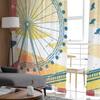 Romantische Vereinigtes Königreich Reise Chiffon Transparente Vorhänge für Wohnzimmer Schlafzimmer Küchendekoration Fenster Voiles Tüllvorhang