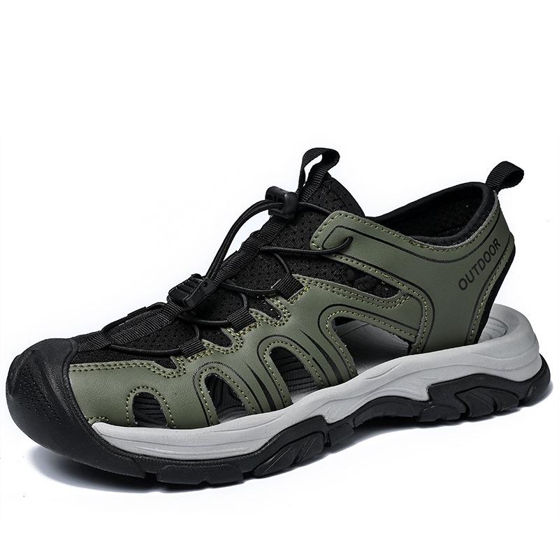 Men s Cross-Strap Breathable Mesh Beach Sandals 38