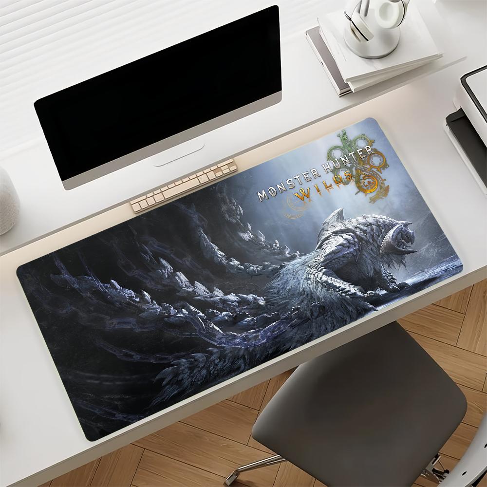 Spiel Monster Hunter W-Wilds Mauspads Rutschfester Gummi Gamer Balance Computer Matte Decoracion Schreibtischmatte Laptop Büro Groß