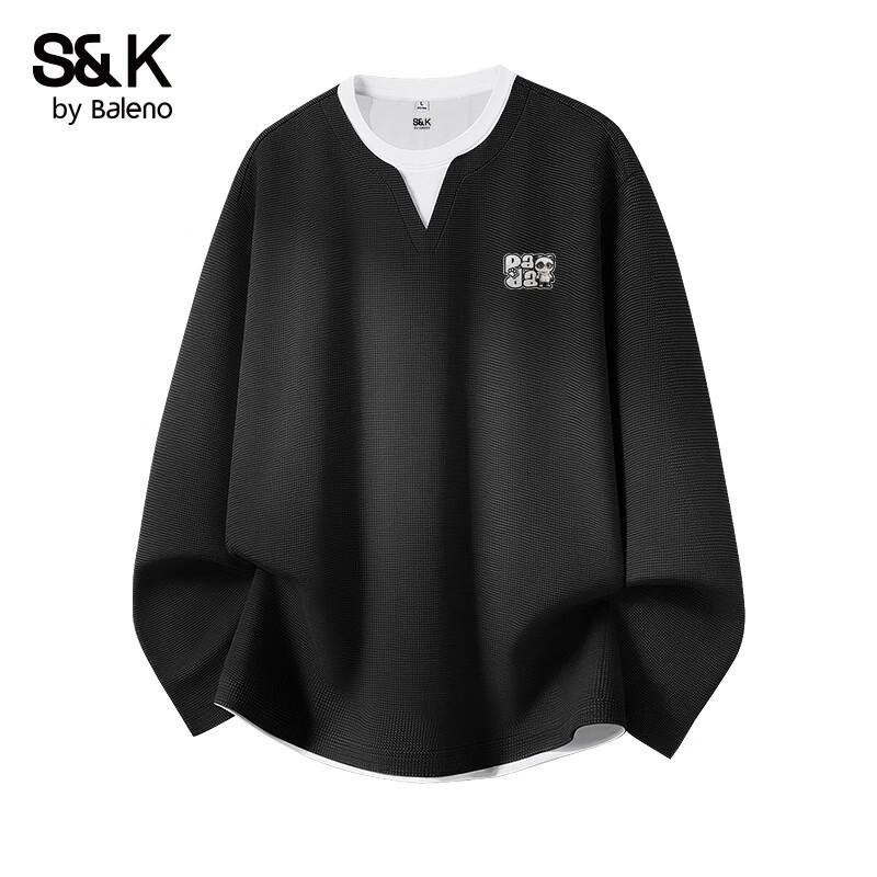 

Baleno Men s Faux Two-Piece Waffle Long Sleeve T-Shirt 3XL