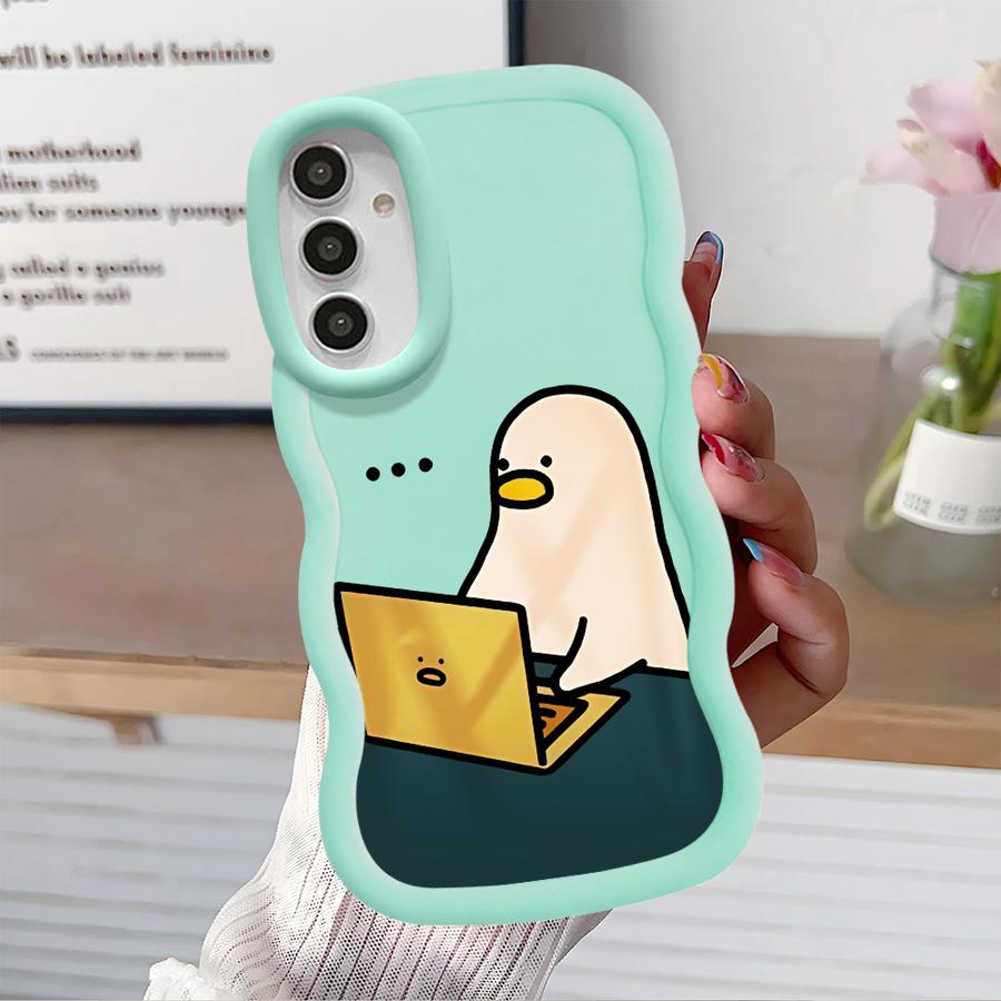 Cute Duck Soft Phone Cover Case for Samsung Galaxy A11 A12 A13 A21s A14 A16 A52 A15 A33 A05 A03 A04 A06 A22 A53 A23