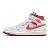 Jordan Air Jordan 1 Leather Mid top Vintage Basketball Shoes Men's Red White Black FJ3458-160(Team108-)