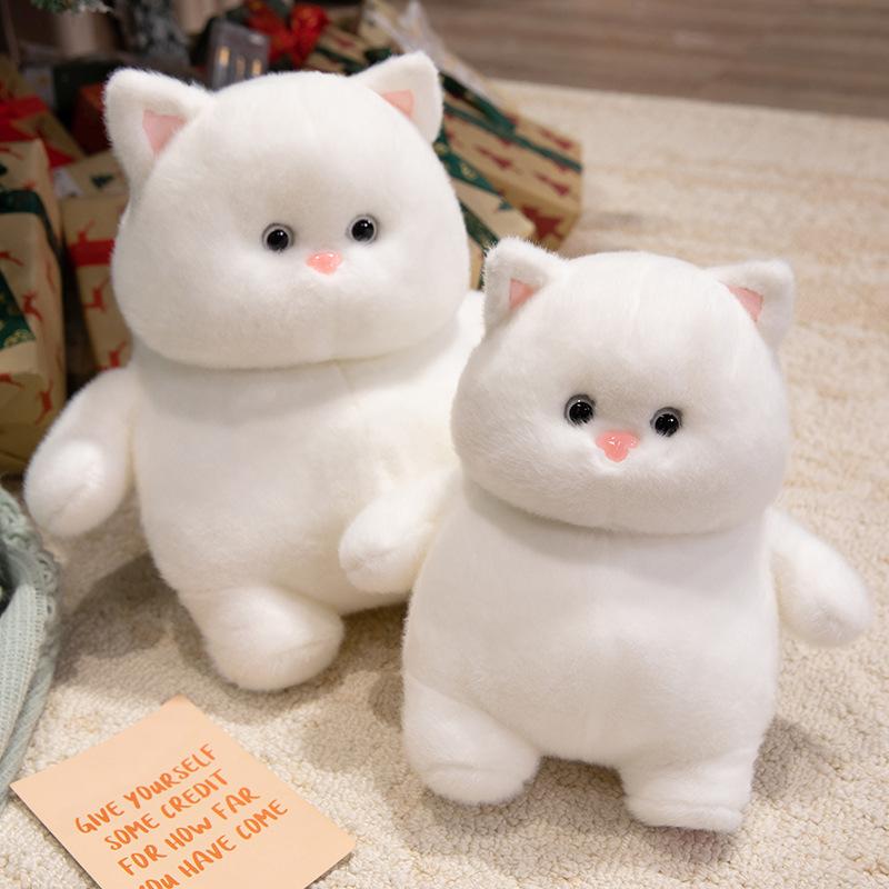 Leuchtende Weiße Fette Katze Plüschtier LED Buntes Aufleuchtendes Kätzchen Spielzeug Weiches Kissen Geschenk für Kinder Mädchen Geburtstagsgeschenk