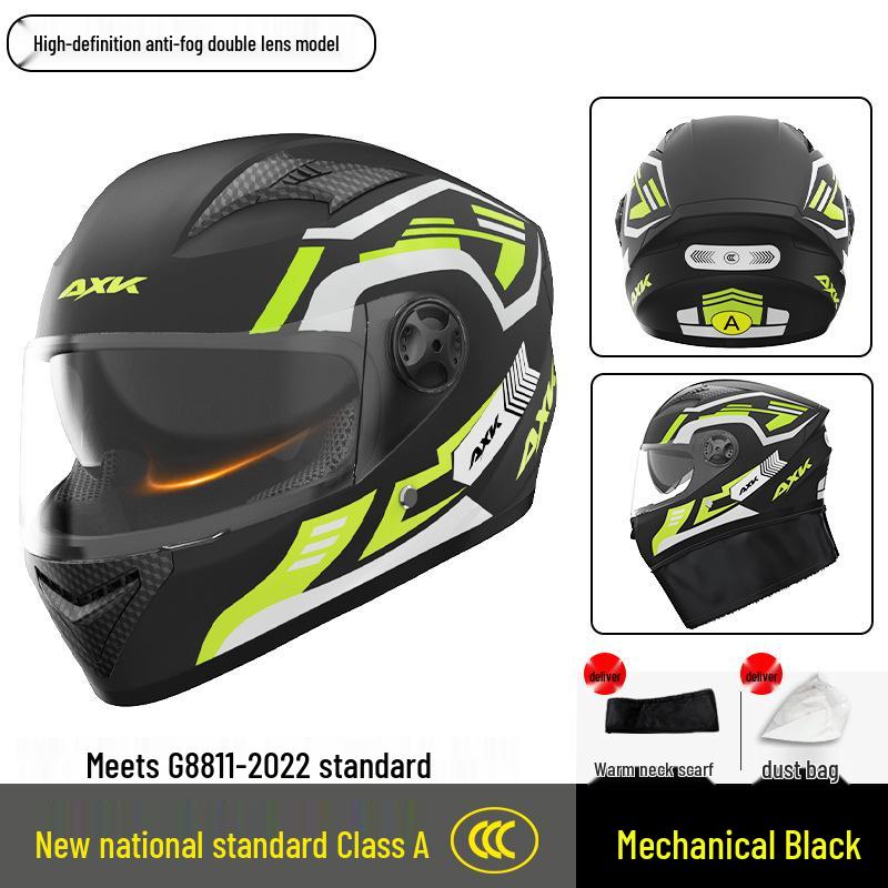 

Certified Full Face Motorcycle Helmet for All Seasons - Warm, Stylish Design for Men and Women (Model A1)