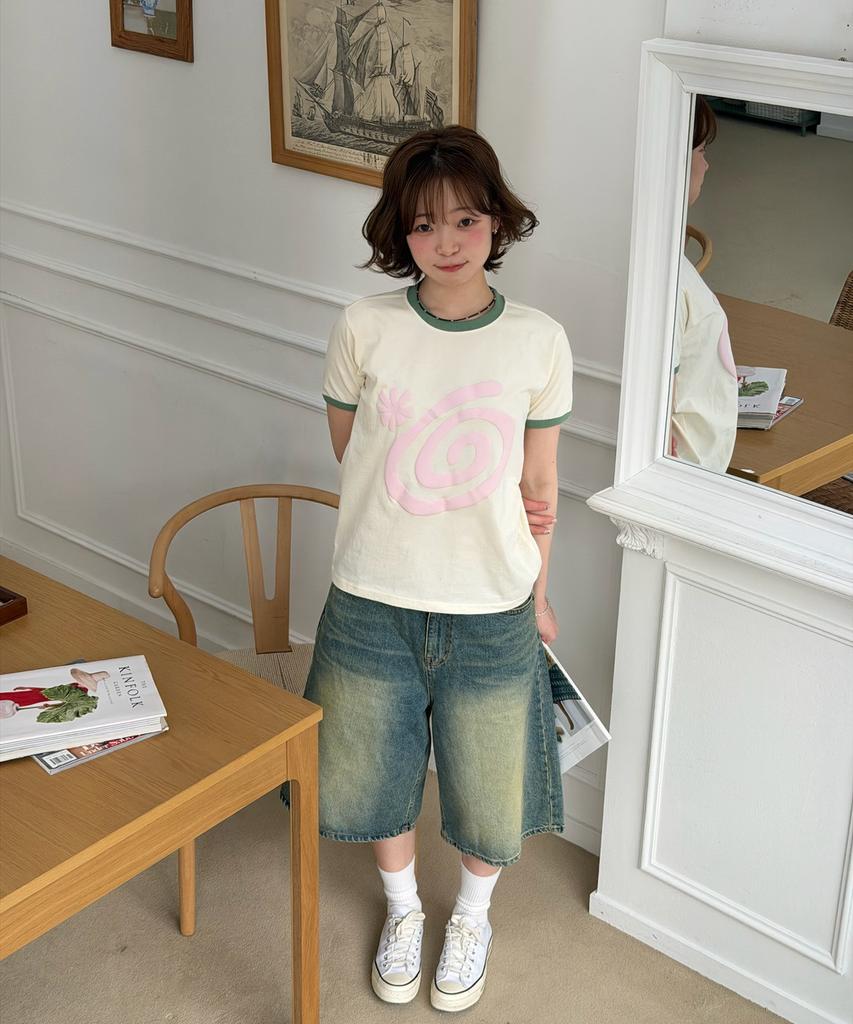 AMOU Molly Ringer T-Shirts Ivory