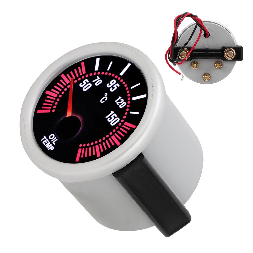 52mm2in Car Oil Temperature Gauge with White Light Universal Automobile Accessory 12V
