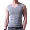 Plus Size Men Sporty Solid Color Sleeveless V Neck Slim Seamless Vest Tank Top