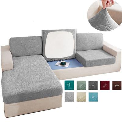 Waterproof 1/2/3/4 Seaters Cushion Sofa Seat Cover Anti-dust Tight Wrap Protector Jacquard Plush Fibre for Living Room