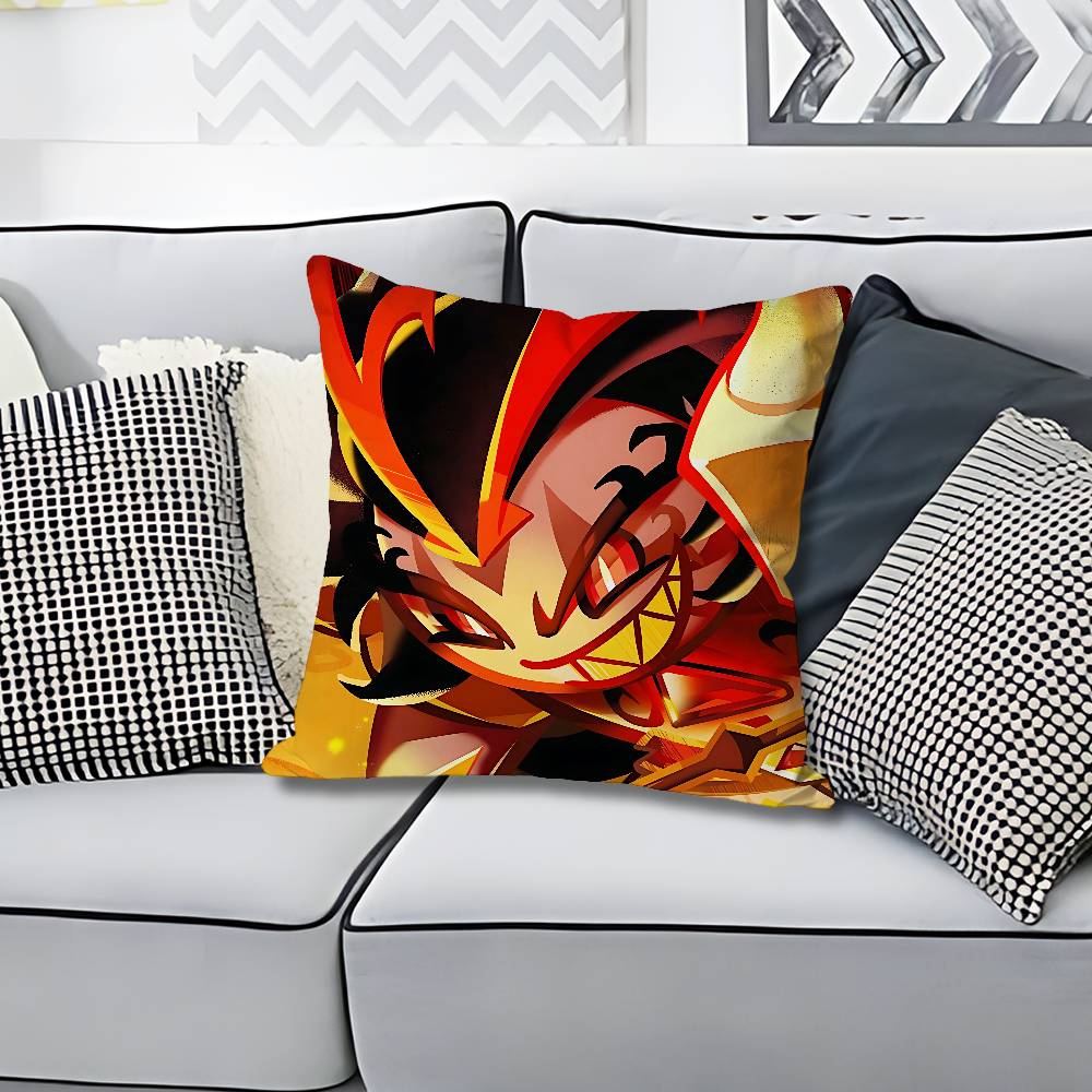 RRun Kingdom Burning Spice CCookie Pillow Cases for Bedroom Living Room Sofa Home Decor Polyester Cushion Cover with Zipper