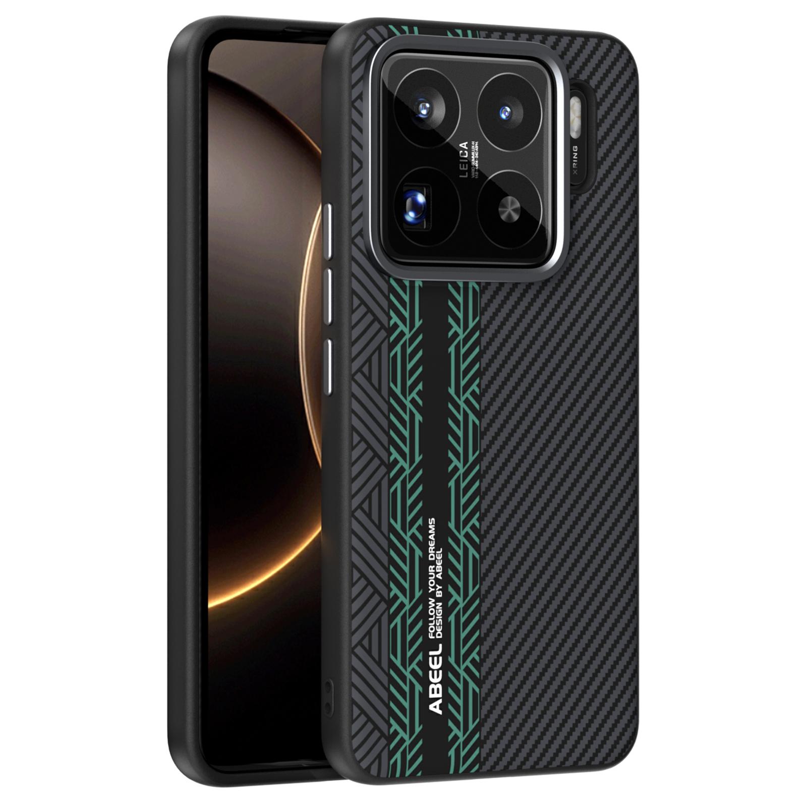 

ABEEL For Xiaomi 15S Pro Case PC+TPU+Aluminum Alloy+PU Leather Phone Cover Compatible with MagSafe Texture 2