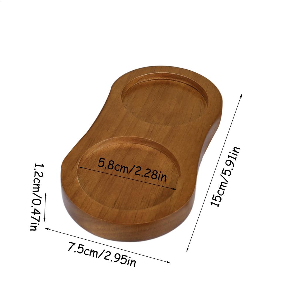 

Подставка для мельницы для перца из дерева, бамбуковая подставка для соли и перца, подставка с двумя отверстиями, поднос для чая, домашний декор, держатель для бутылочек с приправами коричневый