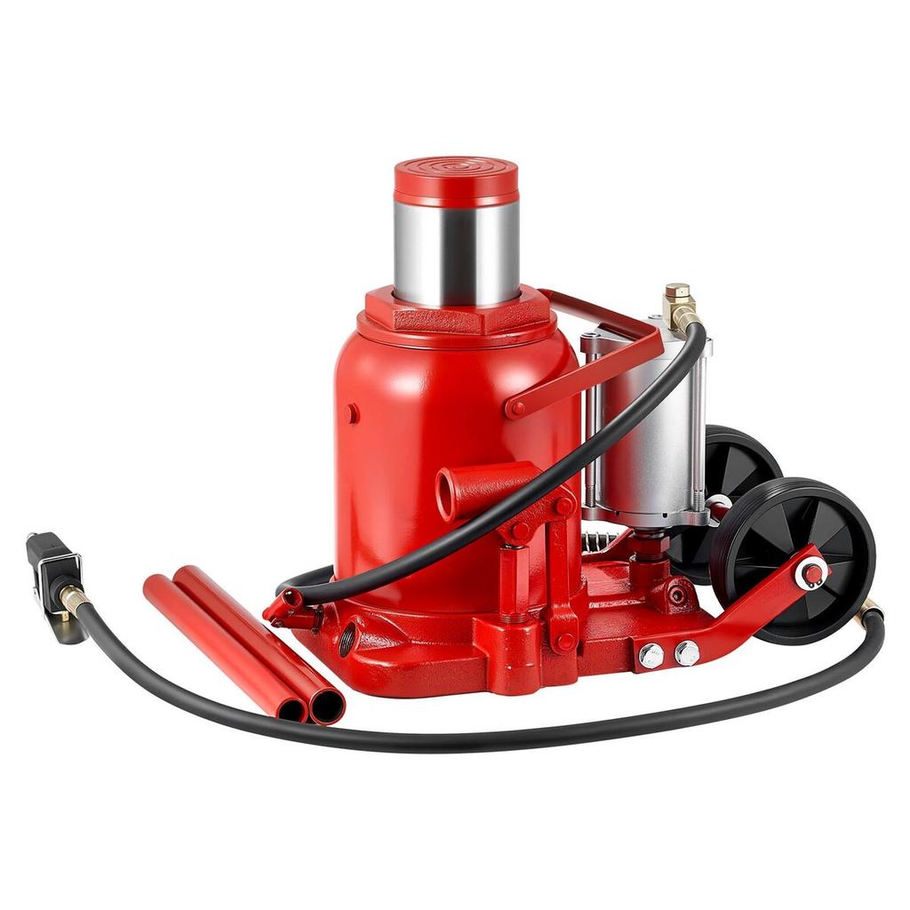 Air Hydraulic Bottle Jack, 50 Ton (110231.5 Lbs) Capacity, 265-410 Mm Lifting Range, Pneumatic/Manual Heavy Duty Welded Bottle Jack with Pump for SUV,