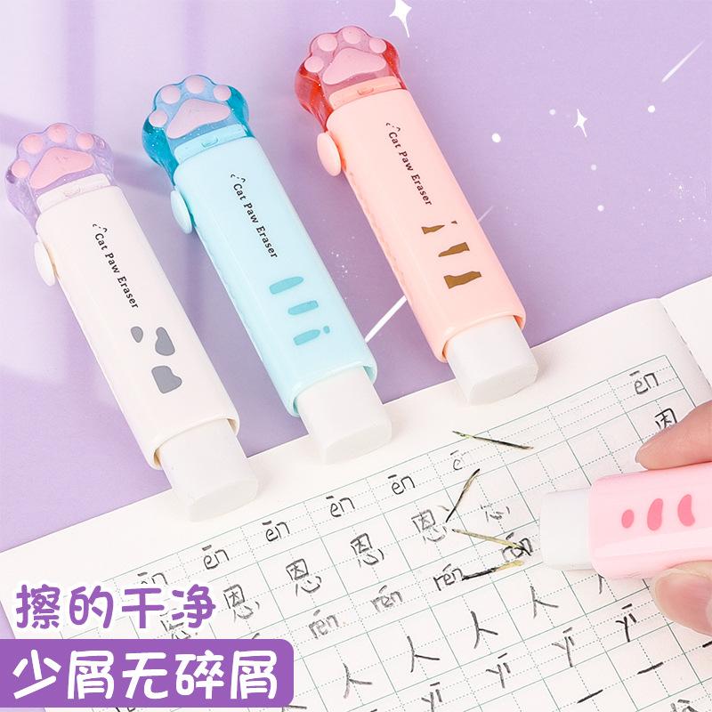 

Милый ластик-автомат в виде кошачьей лапки, телескопический, выдвижной, мультяшный, для студентов, мультяшный ластик Нет