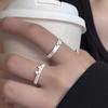 The Same Cat and Puppy Couple Ring Female Niche Design Can Be Stacked with Tide Plain Ring Men's and Women's Ring Jewelry