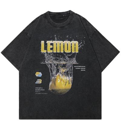 Streetwear Lustiges Grafik-Unisex-T-Shirt Baumwolle gewaschenes schwarzes T-Shirt Unisex-Tops Tees Sommer Kurzarm-T-Shirt