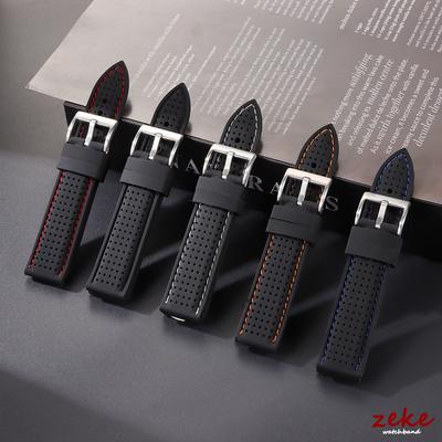 Miękki Silikonowy Gumowy Pasek do Zegarka 20mm 22mm 24mm Męski Damski Sportowy Wodoodporny Oddychający Pasek na Nadgarstek Jednolity Matowa Klamra Bransoletka